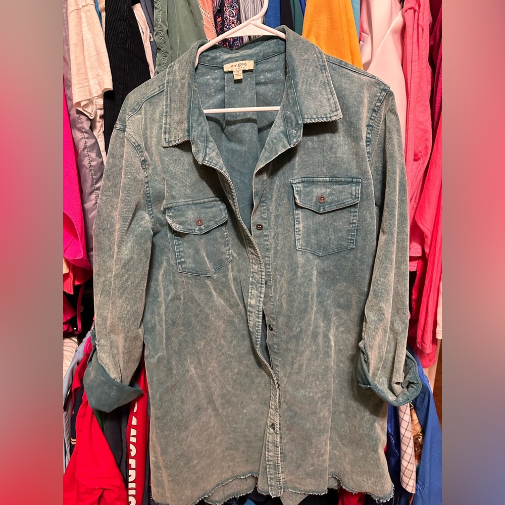 Umgee- sexy corduroy shirt dress - like new - excellent condition